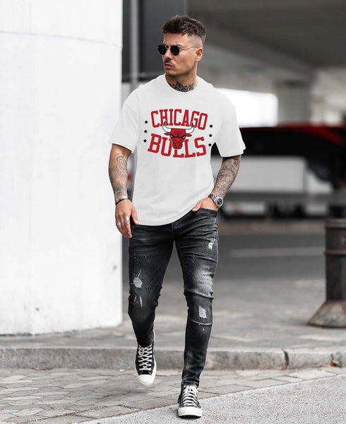 T-shirt Oversized Chicago Bulls - White